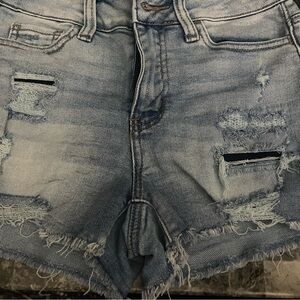 Size 3 high rise distressed jean shorts